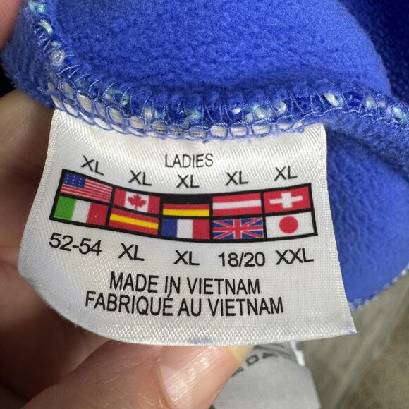 Spyder Jacket Womens XL Blue Aqua Full Zip Sweater Fleece Stand Collar Space Dye - Picture 7 of 12